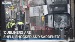 A man has died and three people hospitalised after a Bus Éireann bus mounted a pavement in Dublin