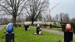 Hijskranen op de begraafplaats: bouw nieuwe Beukenhof in volle gang